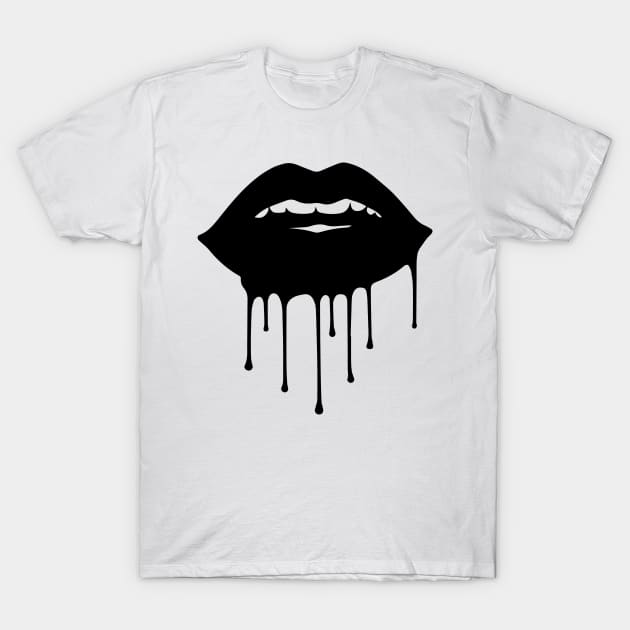 Dripping Lips T-Shirt by Teravitha